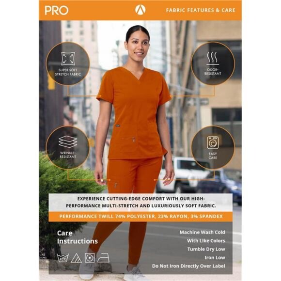 Scrub Set for Women - Enhanced V-Neck Top & Multi Pocket Pants - Picture 7 of 8